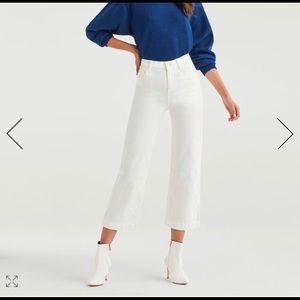 Brand New 7 For All Mankind Cropped Corduroy White